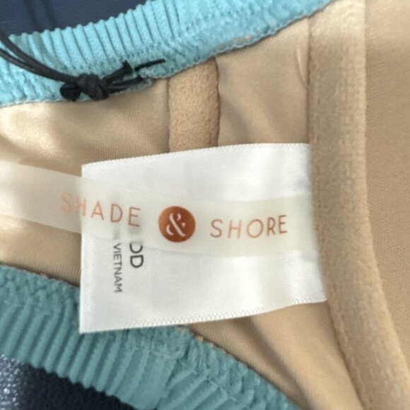 Shade & Shore Women's 38DD Padded Tie Shoulder Plunge Rib Swim Top Green - Picture 10 of 15